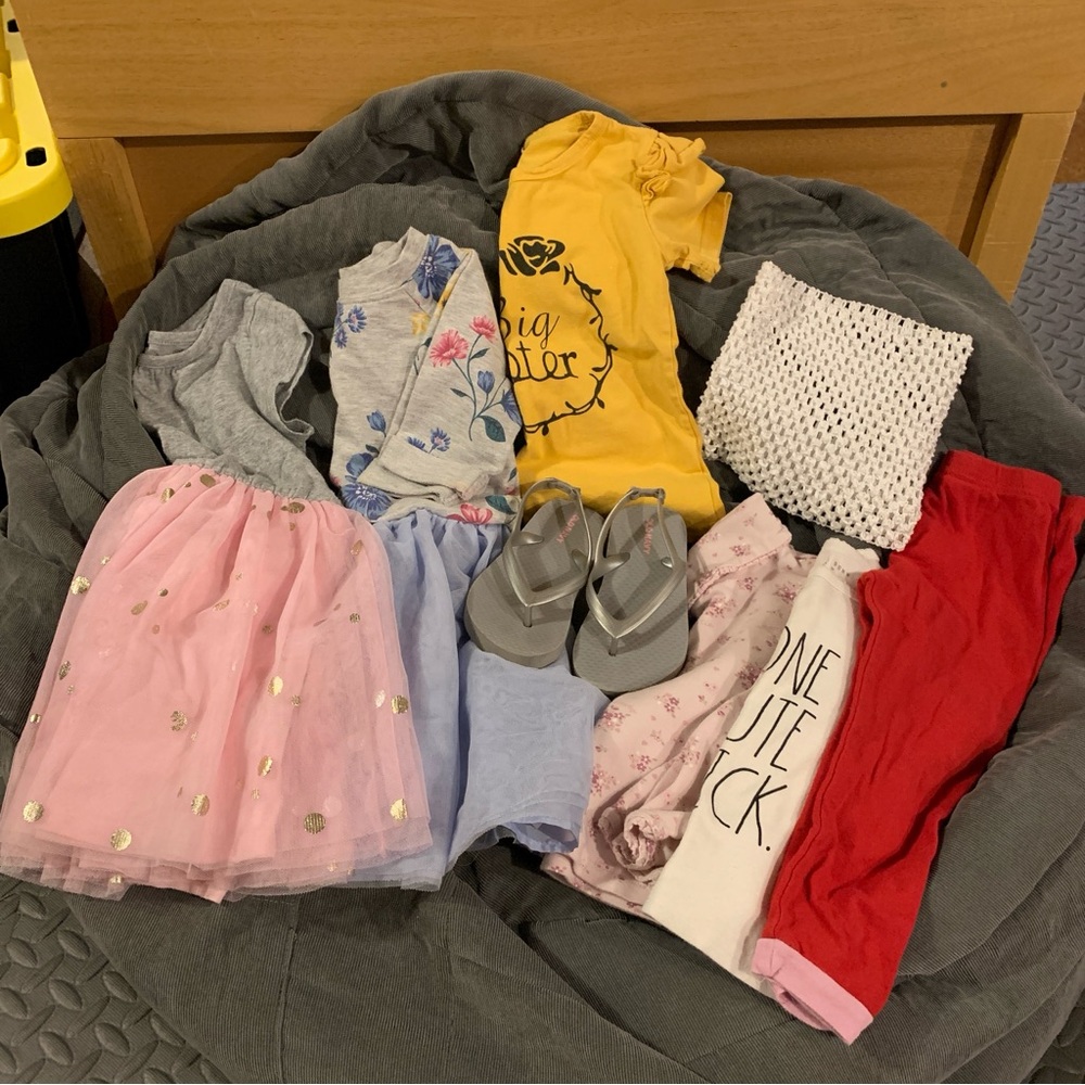 Girls 3T Clothing Old Navy Dress Tulle Skirt Shirts Flip Flops Pants